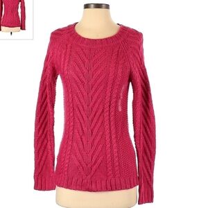 NWT Joe Fresh Pink Cable Knit Sweater Women's XS Round Neck Warm Thick Cute New